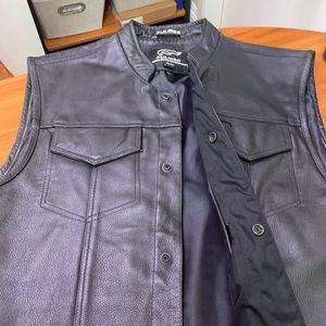 Mens Real Leather Fulmer Riding Vest